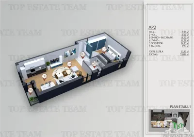 Apartament 2 camere bloc nou, adiacent metrou Obor - Bucuresti
