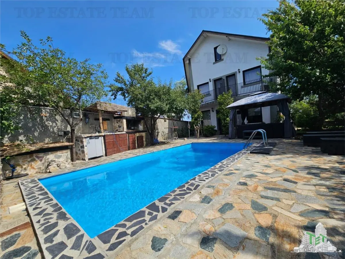 Vila superba, cu piscina, 970mp teren, D+P+E+M, gradina amenajata+pomi fructiferi cu toate utilitatile in Clinceni judet Ilfov - foto 2