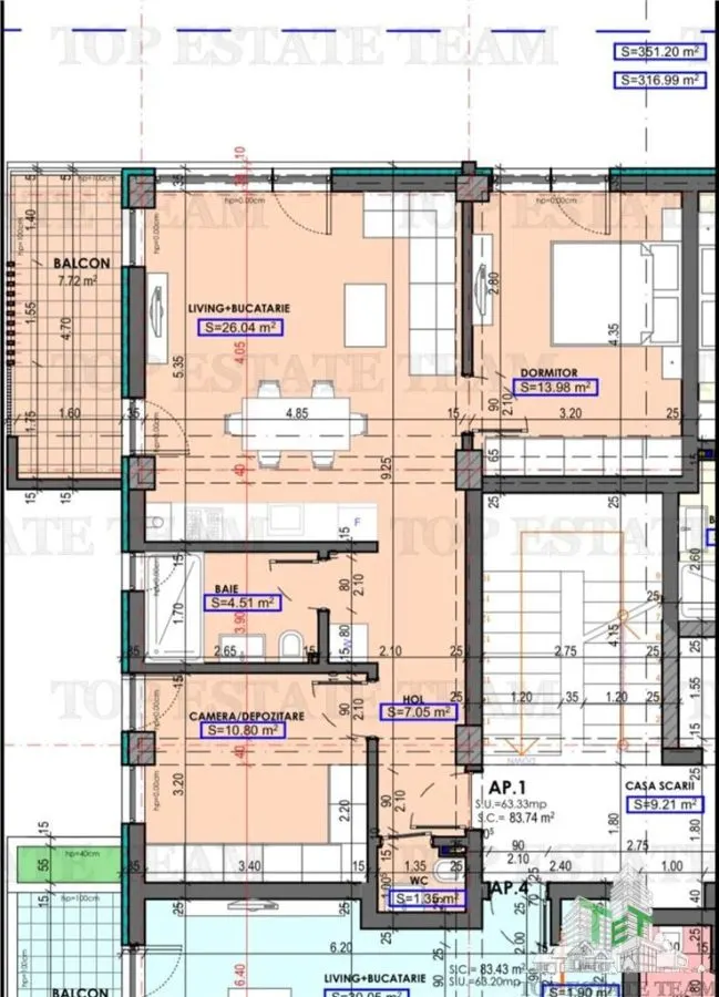 Apartament 3 camere in proiect nou - Bratianu Constanta - foto 6