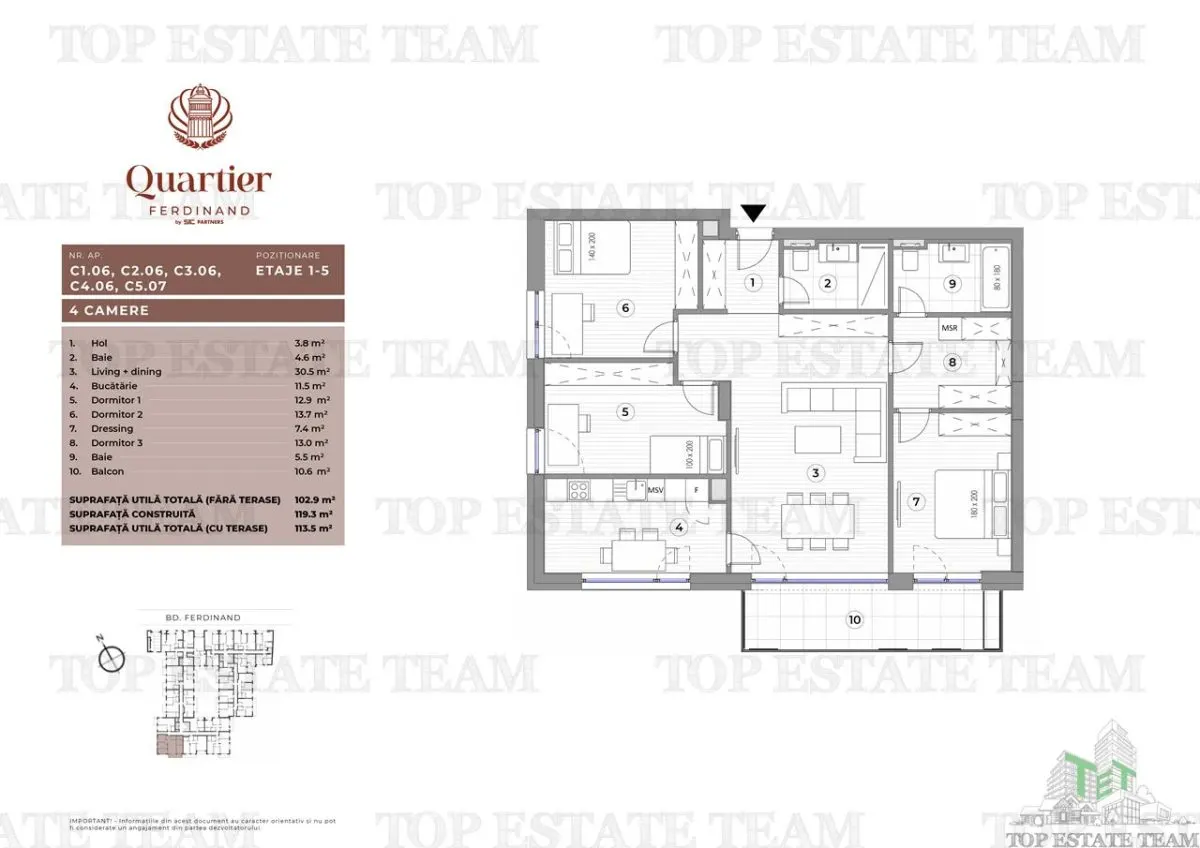 Apartament 4 camere Bd Ferdinand - foto 4
