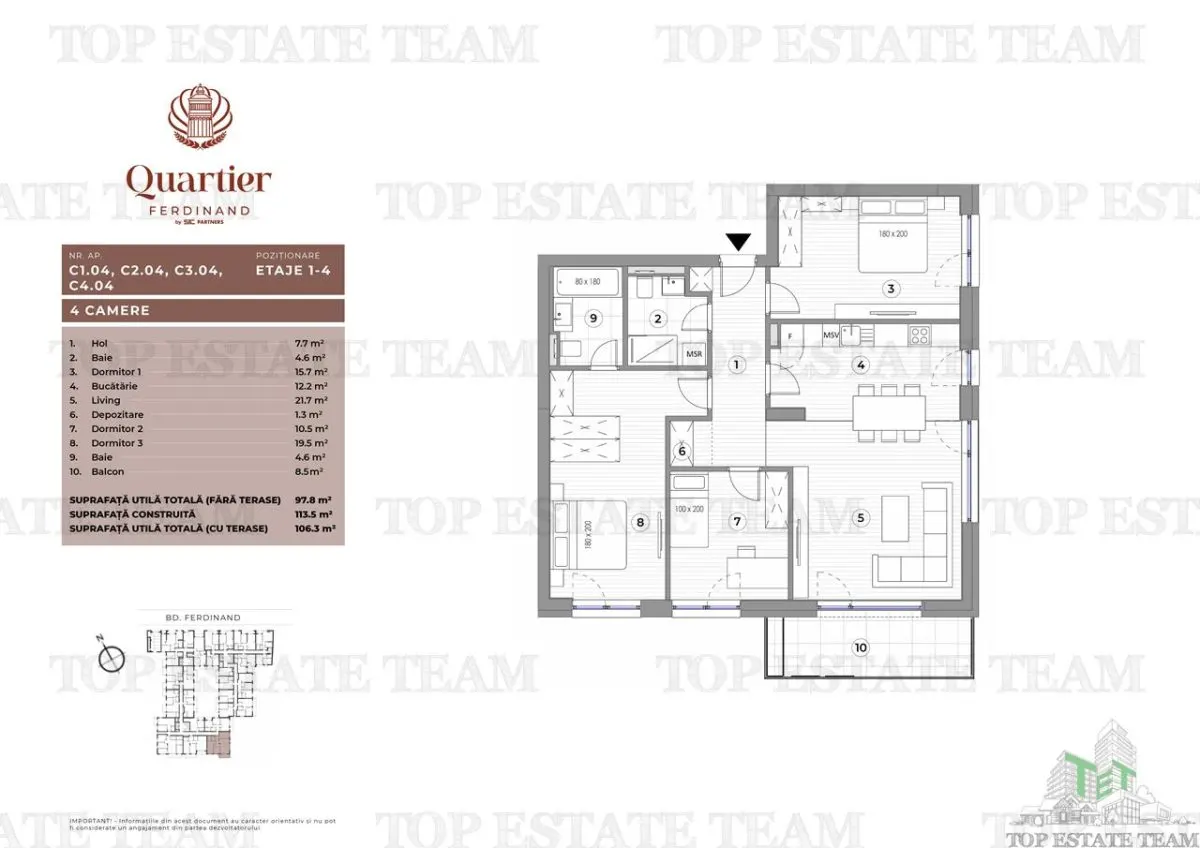 Apartament 4 camere Bd Ferdinand - foto 3