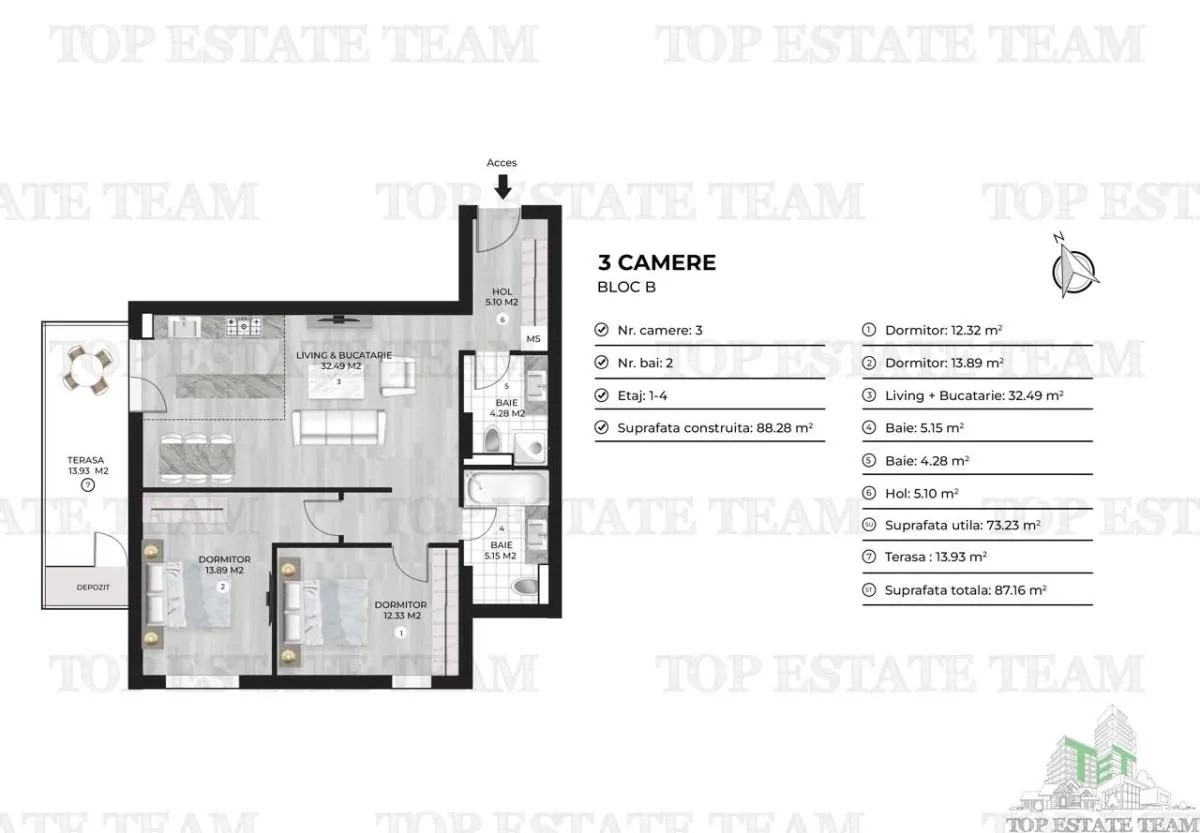 Apartament 3 camere de vanzare in zona Doamna Ghica - foto 8