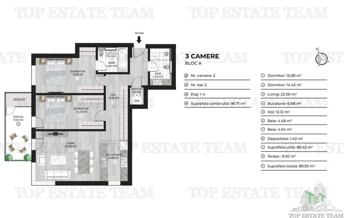 Apartament 3 camere de vanzare in zona Doamna Ghica - foto 8