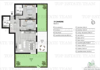 Apartament 3 camere de vanzare in zona Doamna Ghica - foto 8