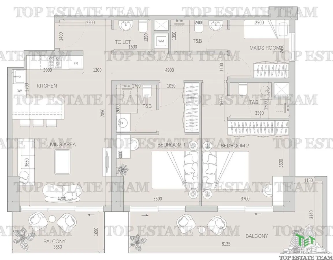 Apartment with 3 bedrooms for sale 132 sqm in Dubai - foto 9