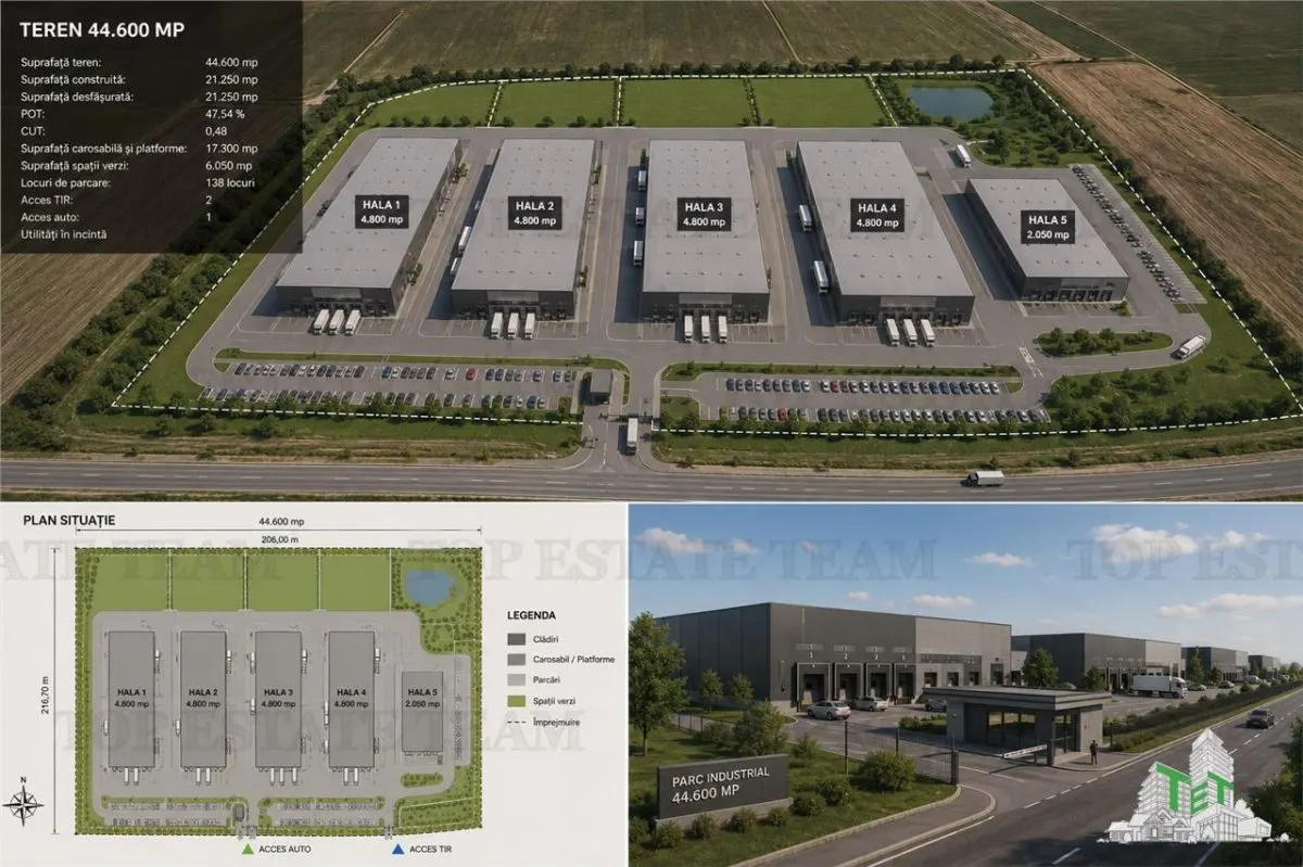 Industrial Park Development Land, Popesti-Leordeni, 44,600 sqm, PUZ Pending Approval - foto 1