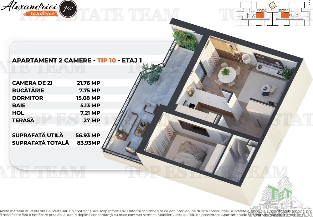Appartement 2 Chambres avec Terrasse 27m², Rahova, Bucarest - foto 7