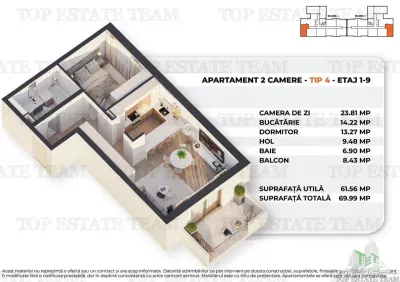 Appartement 2 Chambres dans Nouveau Programme Moderne, 62 sqm + Balcon, 15 min du Palais du Parlement - foto 6
