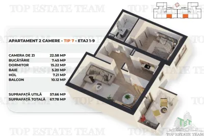 2-Bedroom Apartment with Separate Kitchen, New Building, 3rd Floor, Soseaua Alexandria - foto 2