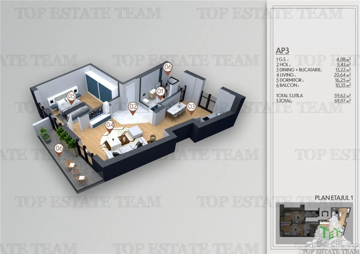 Apartment with 2 bedrooms for sale 53 sqm in Bucuresti, Obor area - foto 2
