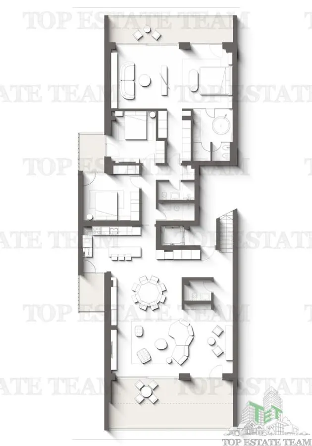 Spectacular Penthouse with Panoramic Sea and Forest Views, 4 Bedrooms, 163 sqm Private Terrace, Olimp, Constanța - foto 4