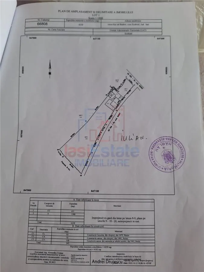 Badeni central com Scobinti Iasi Teren 3000mp parcelat toate utilitatile - foto 8