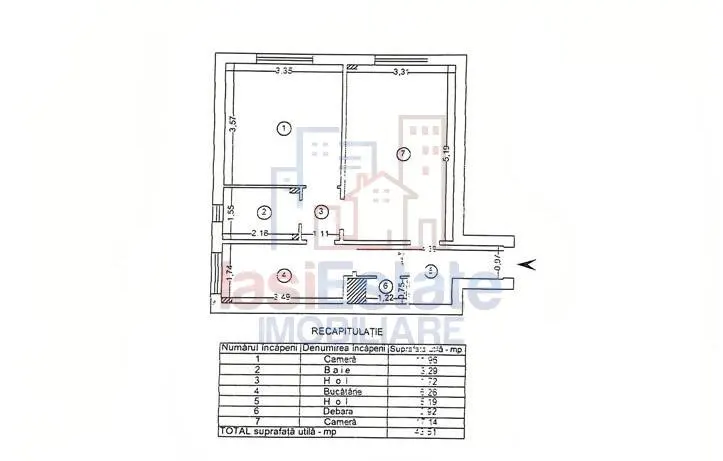 Apartment with 2 bedrooms for sale 45 sqm in Iasi, Podul de Fier area - foto 9