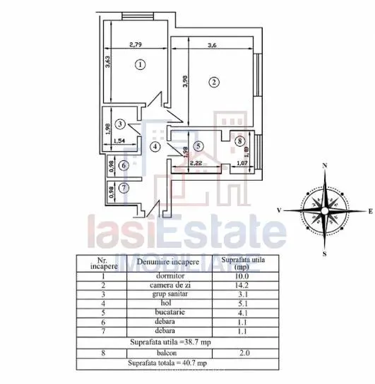 Apartament 2 camere Hala Centrala - foto 1
