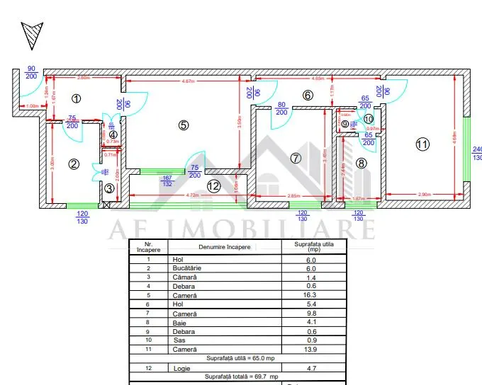 Zona Zero - Podu Ros - Apartament 3 camere - 70mp - CT - Fara Risc - foto 4