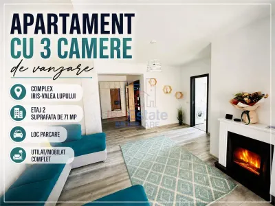 Apartament spatios cu 3 camere de vanzare in Complex Iris-Valea Lupului - Valea Lupului