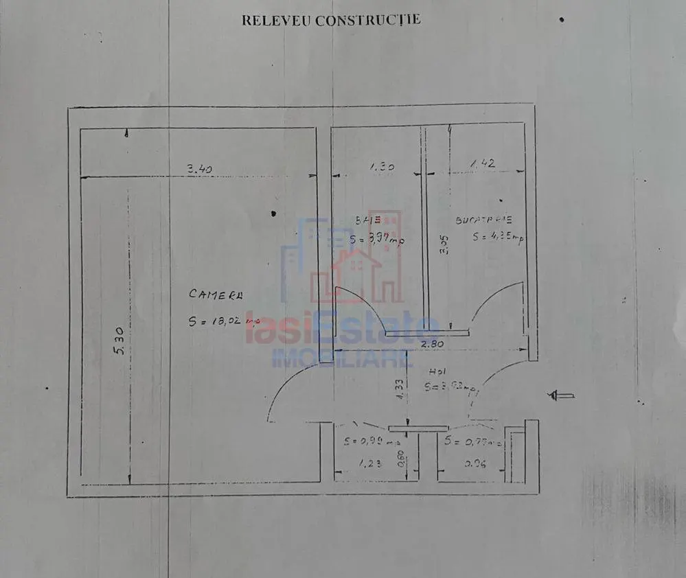 Apartament 1 cameră decomandat de vânzare în Alexandru cel Bun | 32 mp | Centrală proprie - foto 7