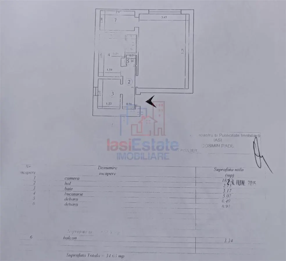 Apartament 1 cameră de vânzare în zona Podu de Fier | 38 mp | Etaj 1 - foto 9