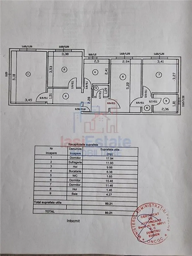 Apartament 4 camere, decomandat, 80 mp, 2 băi zona Nicolina - foto 9