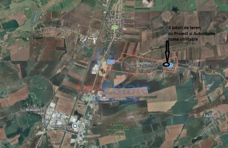 Bogonos Letcani teren 500mp cu Aut De Constr la str asfaltata cu toate utilitatile - foto 7