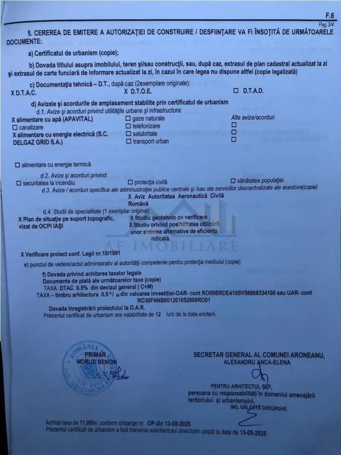 Aroneanu teren cu utilitati si Certificat de Urbanism - foto 16