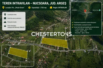 Teren intravilan de vanzare in Nucsoara, Arges | parcela generoasa 1.765 mp | zona montana - foto 2
