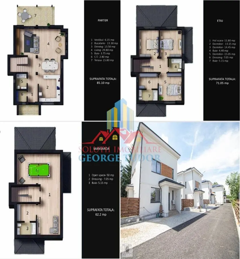 Vila P+1E+M 225 mp.utili, Soseaua Unirii,Corbeanca, NU se aplica TVA, 0%COMISION - foto 1