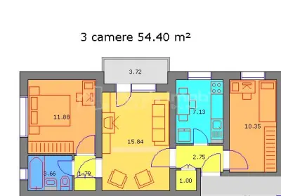 Apartament 3 camere - Rogerius - Str Selimbarului - etaj 4 - foto 14