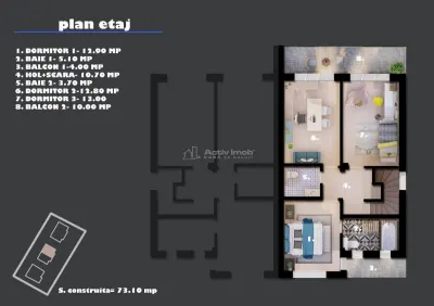 Duplex 4 camere-Buda-Pereti dublii tencuiti-Toate utilitatile-Incalzire in pardoseala - foto 18