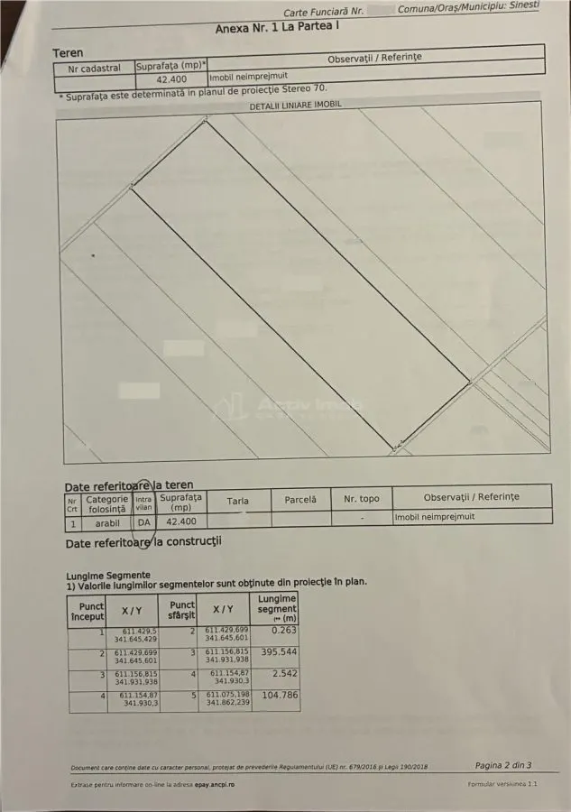 Pachet 3 terenuri intravilane Sinesti 12 euro/mp - foto 2