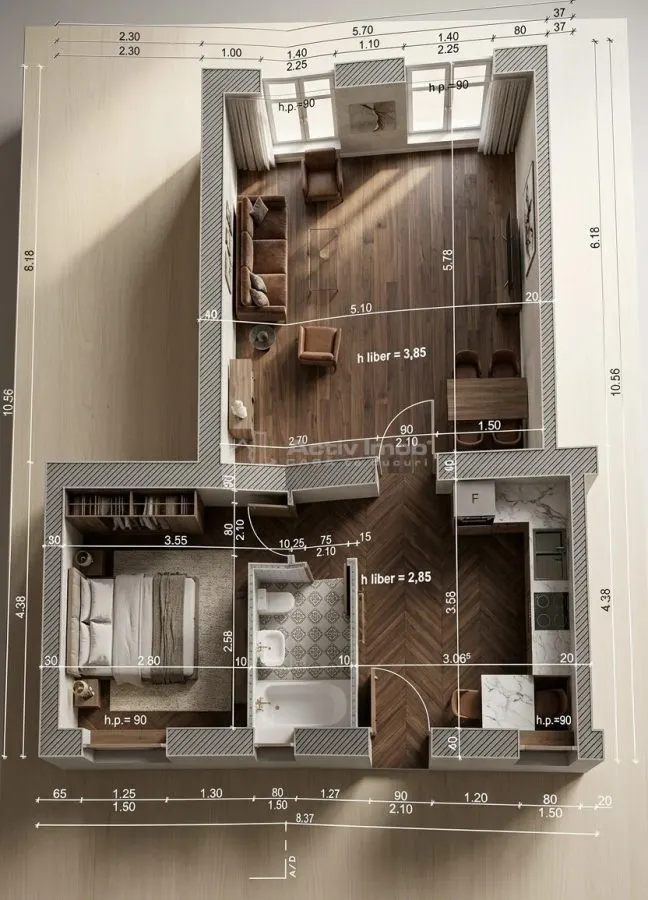 Apartament 2 camere ultracentral vizavi de teatru - foto 10