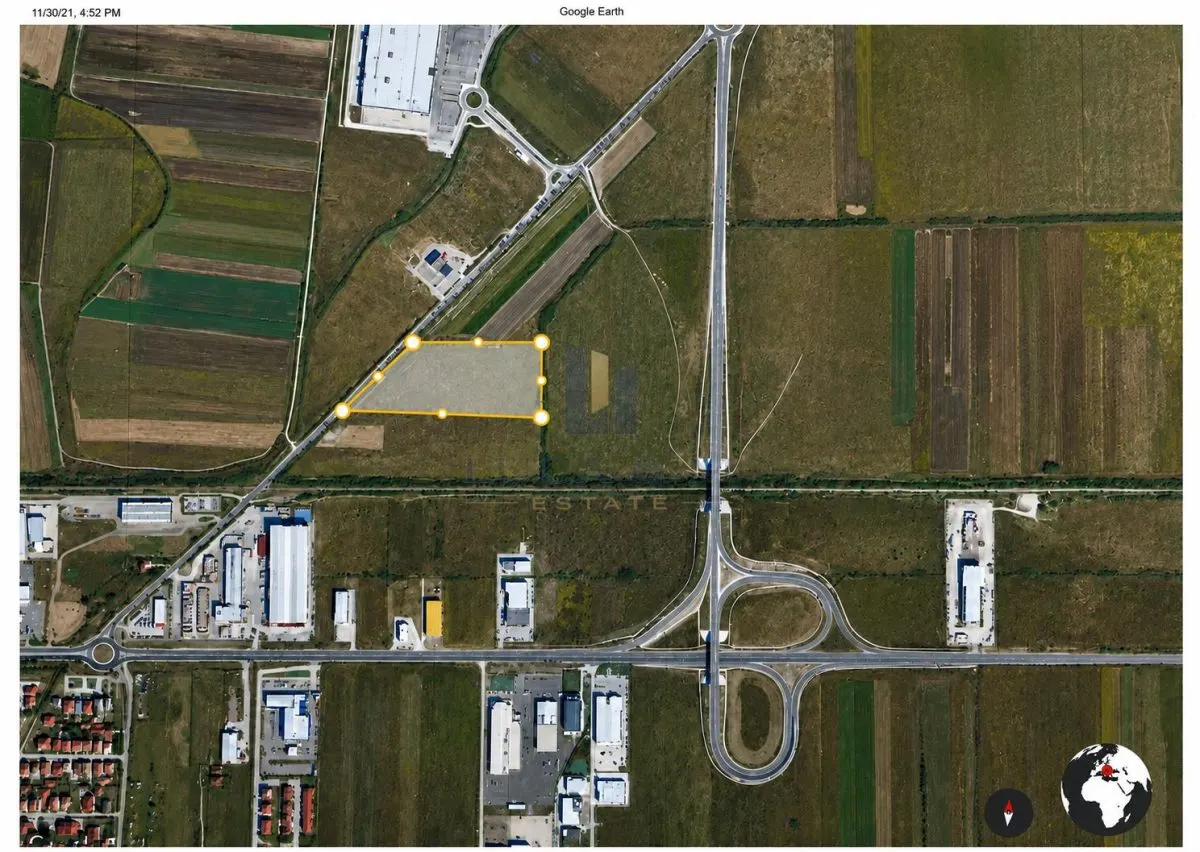 Teren cu PUZ Lidl Ghiroda Aeroport cu regim inaltime P+3E . - foto 4