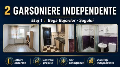 Investitie sigura , 2 garsoniere independente ,Etaj 1 langa Bega Bujorilor Sagului - Timisoara