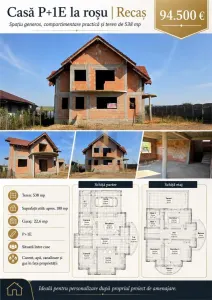 Casa parter si etaj la rosu ,Recas - Recas
