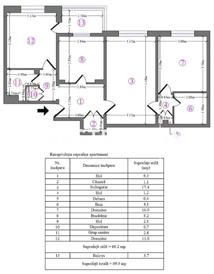 Apartament 3 camere | 2 dormitoare cu bai proprii | Mega Mall - foto 17