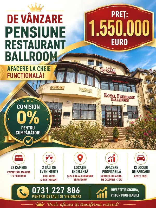 De vanzare – Cladire comerciala - Pensiune – Restaurant – Ballroom – Rahova – Alexandriei – Leroy Merlin – 1550000E – Afacere la cheie – Comision 0 ! - foto 1