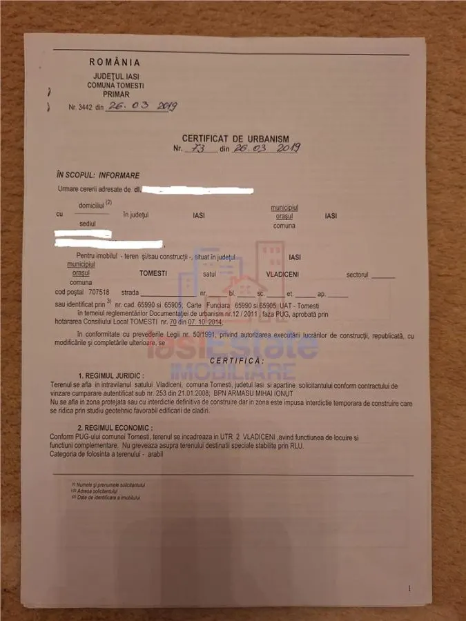 Vladiceni Land Plot 1,480 sqm, 200m from Trei Fantani Street - foto 9