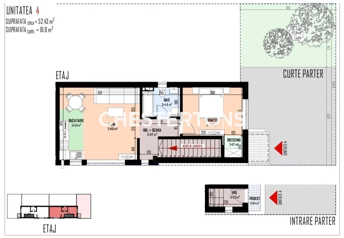 Vanzare Apartament 2 Camere cu Curte Proprie de 60 mp -Bragadiru - foto 3