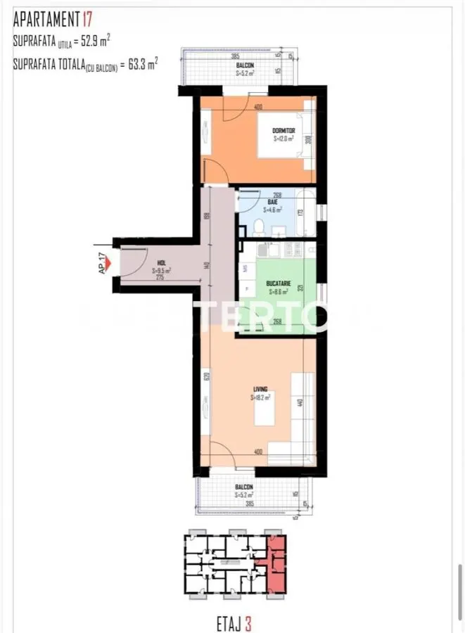 SUPER APARTAMENT 2 CAMERE | 52,9 MP UTILI | 2 BALCOANE | BRAGADIRU - foto 1