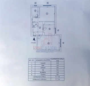Apartament 2 camere - Nicolina, 51 mp, decomandat, parter - Iasi
