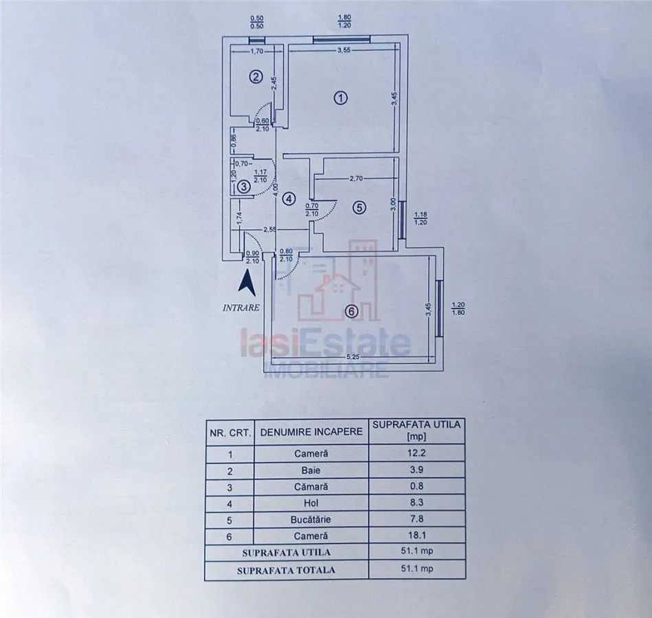 Apartament 2 camere - Nicolina, 51 mp, decomandat, parter - foto 1