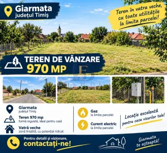 Teren Giarmata, utilitatile la limita parcelei - foto 2