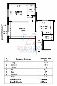 Apartament cu 2 camere de vanzare, renovat si mobilat - foto 11