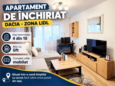 Apartament cu 2 camere de inchiriat, renovat si mobilat - Iasi