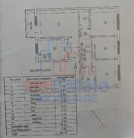 Appartement Quatre Chambres, Frumoasa, Quartier École Sturdza - foto 1