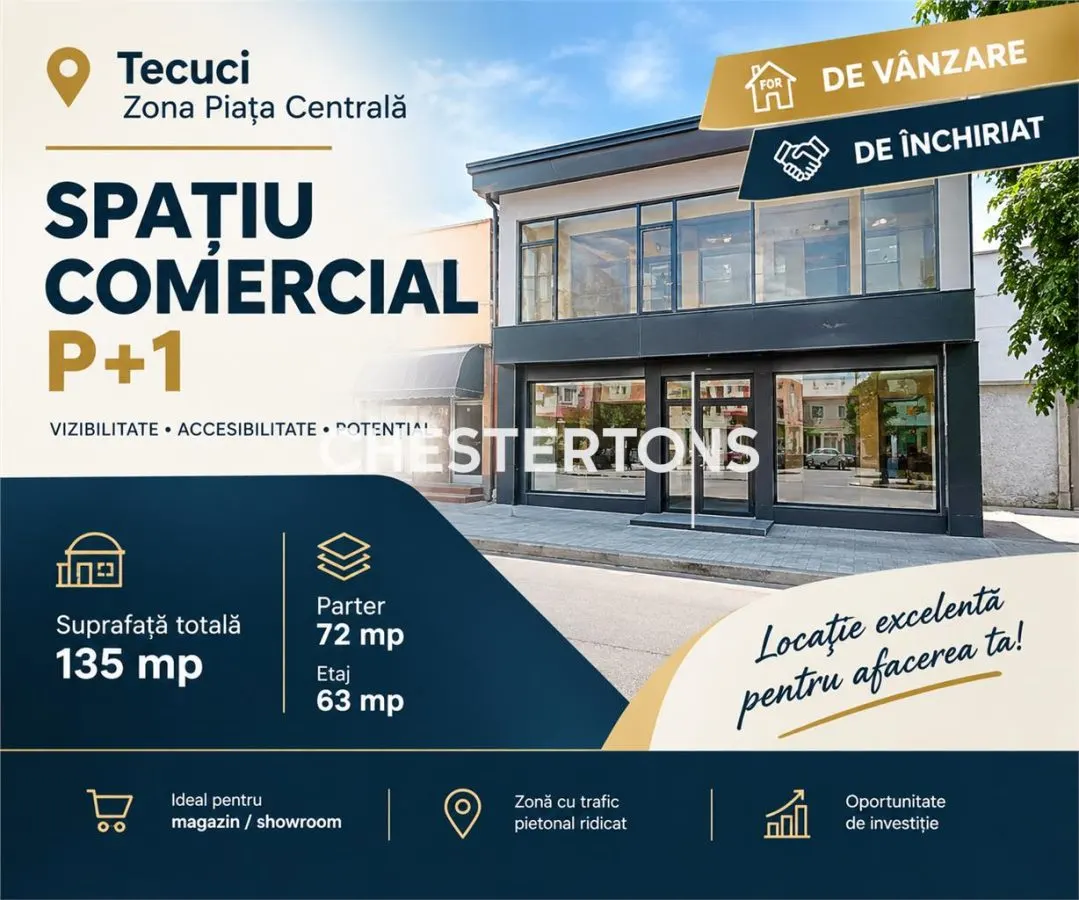 Commercial space for rent in Romania, County Galati, Tecuci, Central area - foto 1