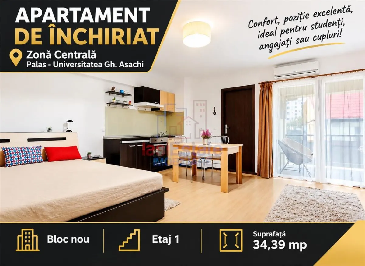 Apartament de inchiriat – Zona Centrala, Palas, Universitatea Gh. Asachi - foto 1