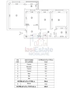 Apartment with 3 bedrooms for sale 57 sqm in Iasi, Nicolina area - foto 12