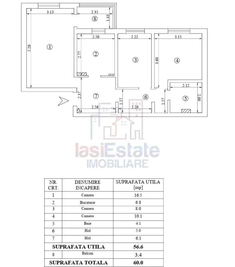 Apartment with 3 bedrooms for sale 57 sqm in Iasi, Nicolina area - foto 12